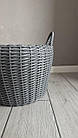 Сірий корзина з ротанга, кошик плетений зі штучного ротанга,  дровник з ручками 20 л, фото 10