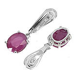 Сережки. Натуральний рубін. Срібло 925., фото 3