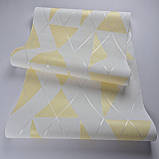 Шпалери вінілові на флізеліні 0.53 × 10.05 м Marburg 81973, біло-жовті — для спальні, кухні, дитячої, фото 4