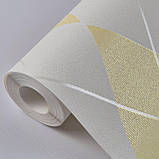 Шпалери вінілові на флізеліні 0.53 × 10.05 м Marburg 81973, біло-жовті — для спальні, кухні, дитячої, фото 3