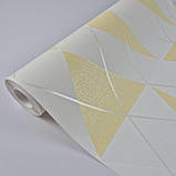 Шпалери вінілові на флізеліні 0.53 × 10.05 м Marburg 81973, біло-жовті — для спальні, кухні, дитячої, фото 5