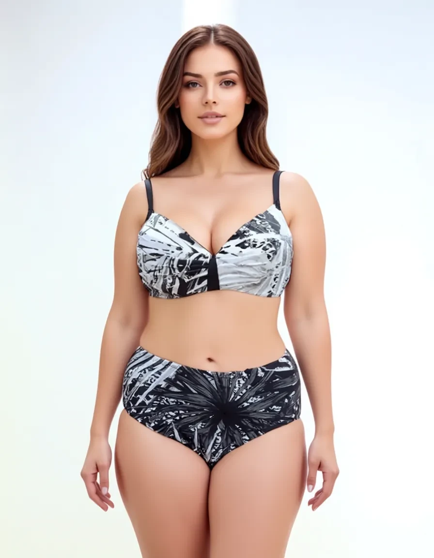 Купальник для полных Fuba 22019 Ирма черный с белым(В НАЛИЧИИ ТОЛЬКО 48  УКР р-ры)