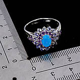 Каблучка. Натуральний опал, аметист і танзаніт. Срібло 925., фото 2