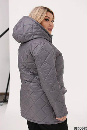 Демісезонна жіноча куртка великого розміру Розміри: 50-52, 54-56, 58-60, 62-64, фото 2