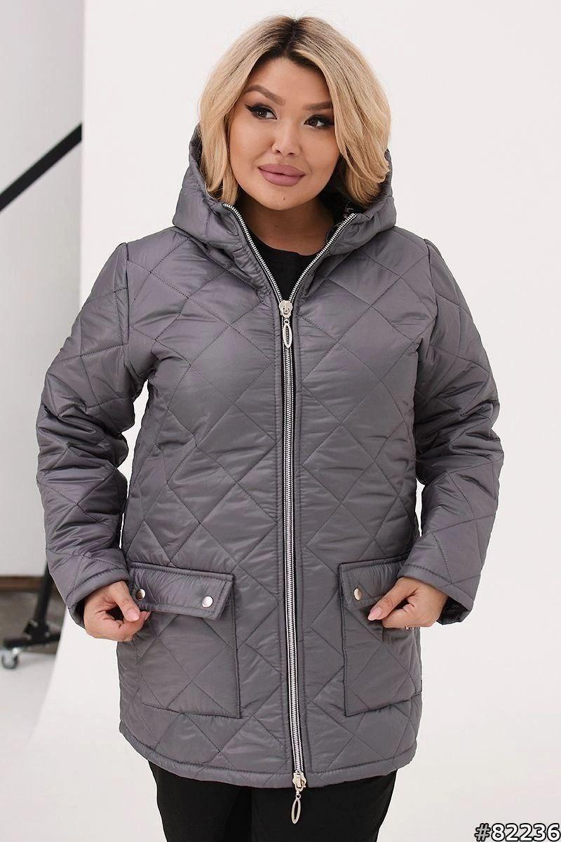 Демісезонна жіноча куртка великого розміру Розміри: 50-52, 54-56, 58-60, 62-64
