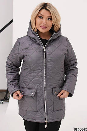 Демісезонна жіноча куртка великого розміру Розміри: 50-52, 54-56, 58-60, 62-64, фото 1