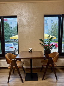 Диван м'який "Елеганс" для кафе та ресторанів
Квадратний стіл для кафе та ресторану "Серія 1" з натурального дерева та металу
М'який стілець "Джим" від виробника Lofty