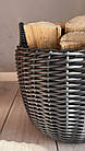 Сірий корзина з ротанга, кошик плетений зі штучного ротанга, дровник з ручками 20 л, фото 2