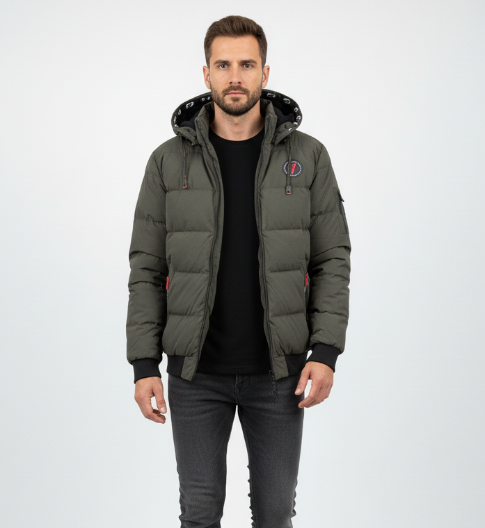 Куртка чоловіча зимова стьобана зелена (TL12), фото 1