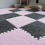 Килимок дитячий пазловий з плюшевим покриттям 10 пазлів 150х 60х 2 см для кімнат в дитячій, гостінній, прихожій коврик, фото 4