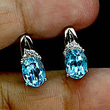 Сережки. Натуральний топаз. Срібло 925., фото 2