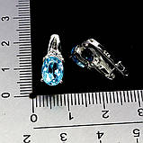 Сережки. Натуральний топаз. Срібло 925., фото 3