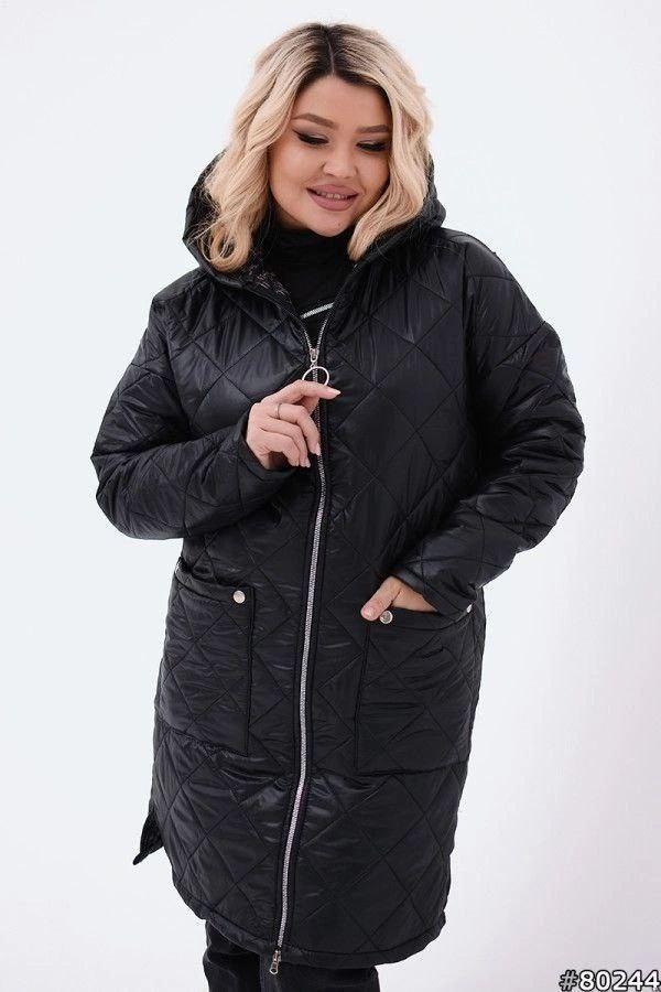 Демісезонна жіноча куртка великого розміру Розміри: 48-50, 52-54, 56-58, 60-62, 64-66