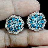 Сережки. Натуральний топаз і апатит. Срібло 925., фото 3