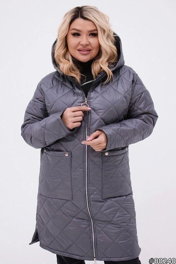 Демісезонна жіноча куртка великого розміру Розміри: 48-50, 52-54, 56-58, 60-62, 64-66