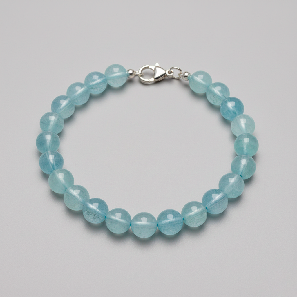 Аквамарин Ø8 браслет, 0398ТА, фото 1