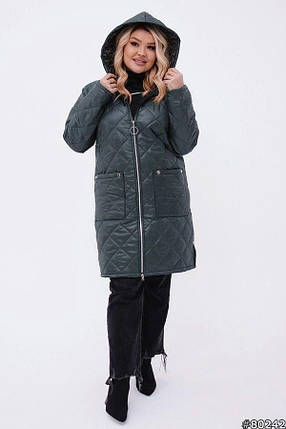 Демісезонна жіноча куртка великого розміру Розміри: 48-50, 52-54, 56-58, 60-62, 64-66, фото 2