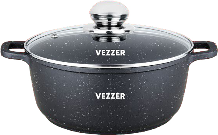 Каструля Vezzer з кришкою 3.5 л Чорна (VZ8039)