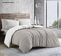 Постільна білизна бязь Клітинка бежево-білий