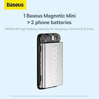 Зовнішній акумулятор з бездротовою зарядкою Baseus Magnetic Mini 10000mAh 20W Black (PPCX070001), фото 7