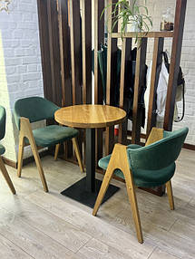 Круглий стіл з дерева ясен "Серія 2" ніжка метал для кафе, барів та ресторанів
М'який диван для кафе та ресторанів "Смугастик" з ніжками
М'який стілець "Джим" з дерева та тканини