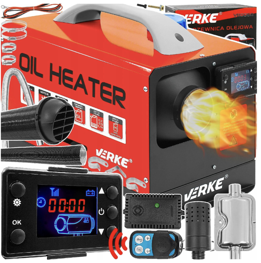 Автономний дизельний обігрівач Verke V80060 8кВт 12V 220V, фото 1