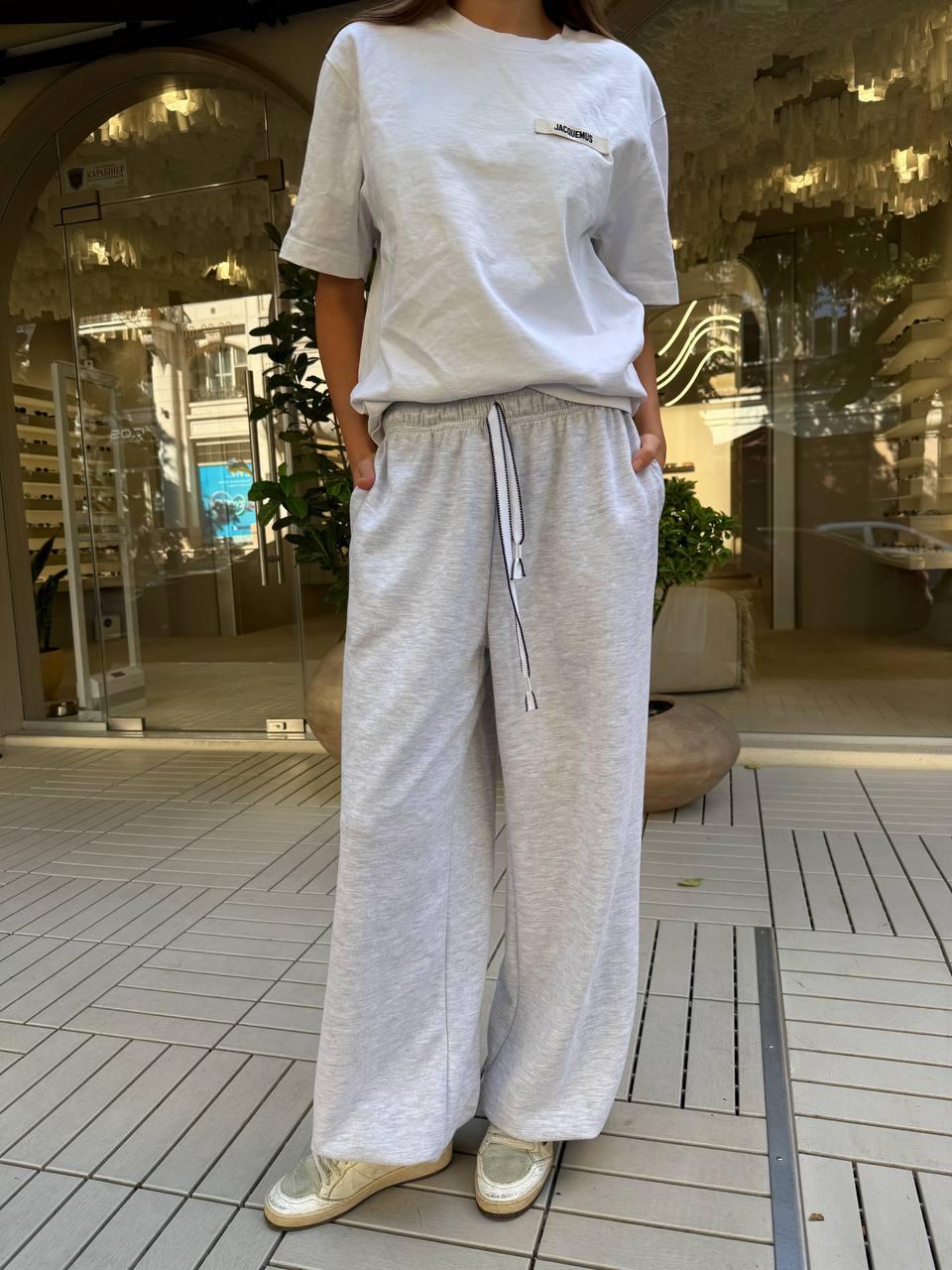 Штани оверсайз з турецької лакости Модель: 1432-280 Колір: чорний, графіт, білий меланж, фото 1