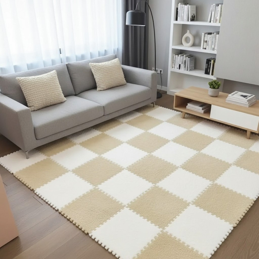 Килимок дитячий пазловий з плюшевим покриттям 10 пазлів 150х 60х 2 см для кімнат в дитячій, гостінній, прихожій коврик, фото 1