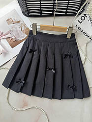 Спідниця на дівчинку з бантиками Сірий 8896, 4, Mi Lan Na, Сірий, Для дівчаток, Весна Осінь, 140