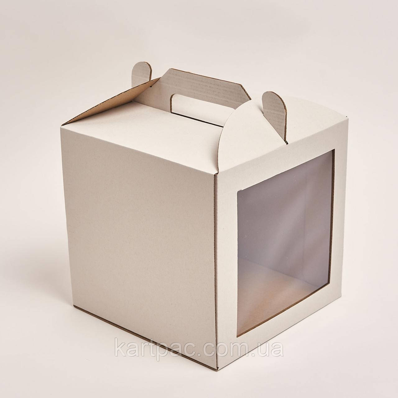 Коробки для тортів із віконцем 200х200х200, фото 1
