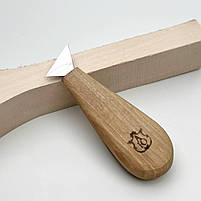 Ніж-флажок косий 30мм Адольф Юр'єв для геометричного різьблення по дереву, фото 6