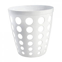 Пластикова офісна корзина для сміття білого кольору