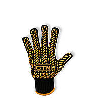 GTM Рукавички трикотажні чорні ТМ GTM LUX, помаранчева ПВХ р.10 5611