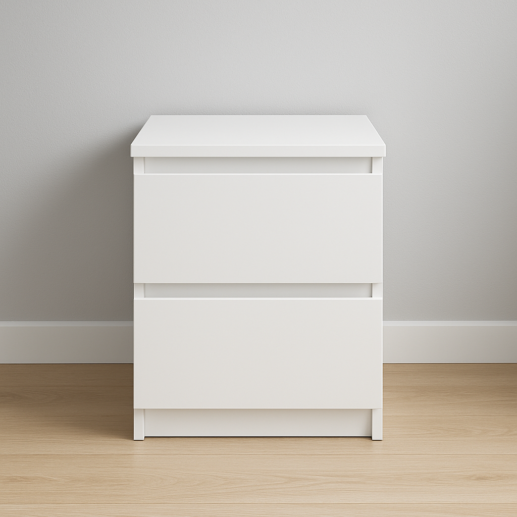 Тумба приліжкова для спальні 2 ящики Брайт 40 см × 37.6 см × 51.1 см Майстер Форм телескопічні направляючі, фото 1