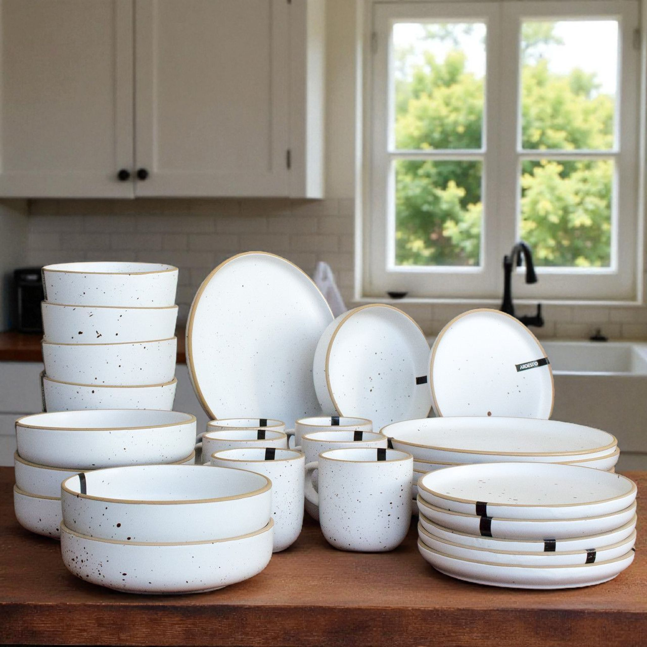 Сервіз із керамічного посуду Ardesto Midori, білий 26 предметів (тех. пакування), фото 1