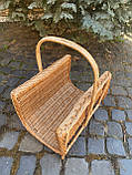 Кошик для дров на ніжках в натуральному кольорі, фото 3