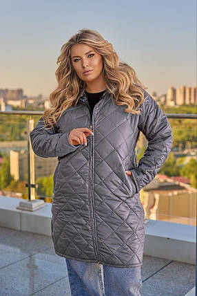 Демісезонна жіноча куртка великого розміру Розміри: 48-50, 52-54, 56-58, 60-62, 64-66, фото 2