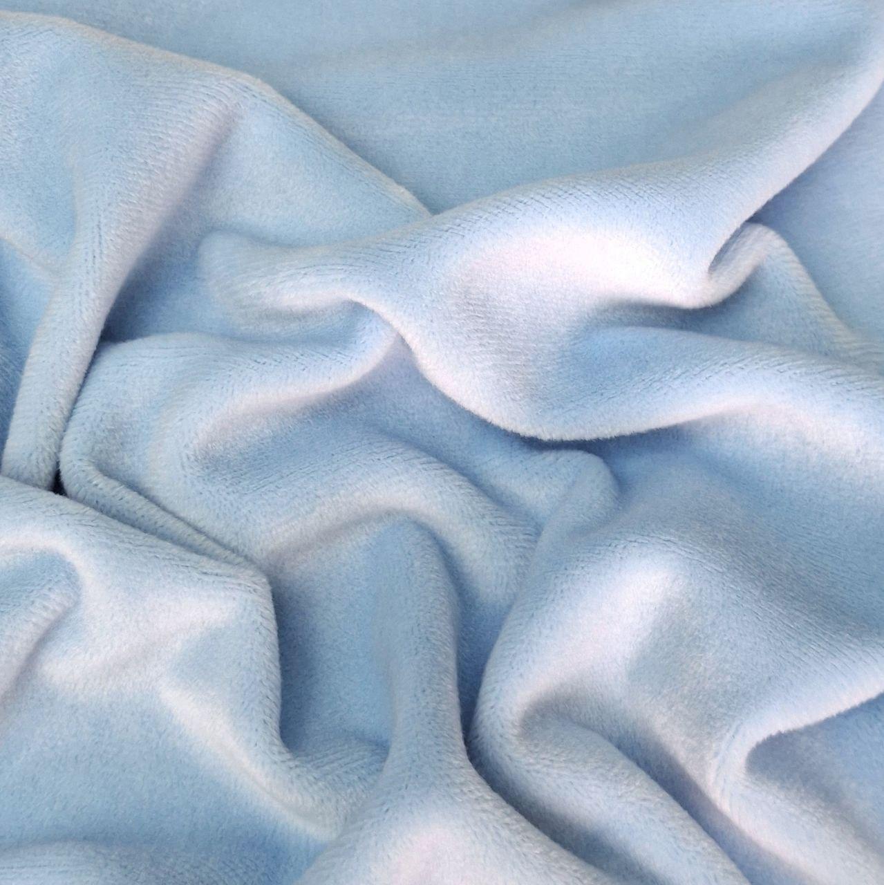Трикотаж велюр плюш блакитний, фото 1