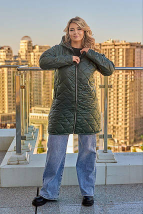 Демісезонна жіноча куртка великого розміру Розміри: 48-50, 52-54, 56-58, 60-62, 64-66, фото 3