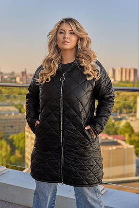 Демісезонна жіноча куртка великого розміру Розміри: 48-50, 52-54, 56-58, 60-62, 64-66, фото 2