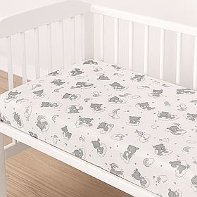 Матрац у дитяче ліжко безпружинний з подвійним кокосовим матом 120*60*10см Lux Sweet Dreams сірі ведмедики