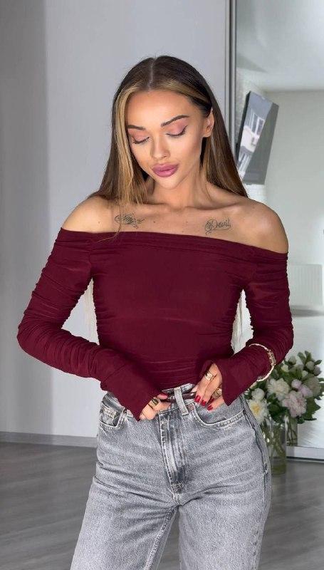 Жіночий лонгслів ; Розміри: 42-46  ; Кольори: чорний,  білий, бургунді,  сірий,  лимон ,Барбі;, фото 1