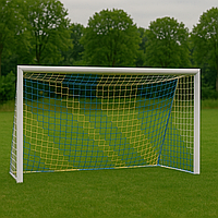 Сітка тренерувальна футбольна вузлова «Ексклюзив 1,5» довжина 5 м, жовто-синя (комплект з 2 шт.)