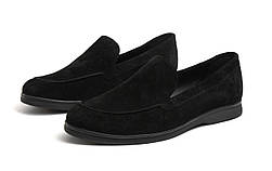 Лофери мокасини сліпони чорні замшеві чоловіче взуття великих розмірів 46 47 48 Rosso Avangard Estiva Black Vel BS