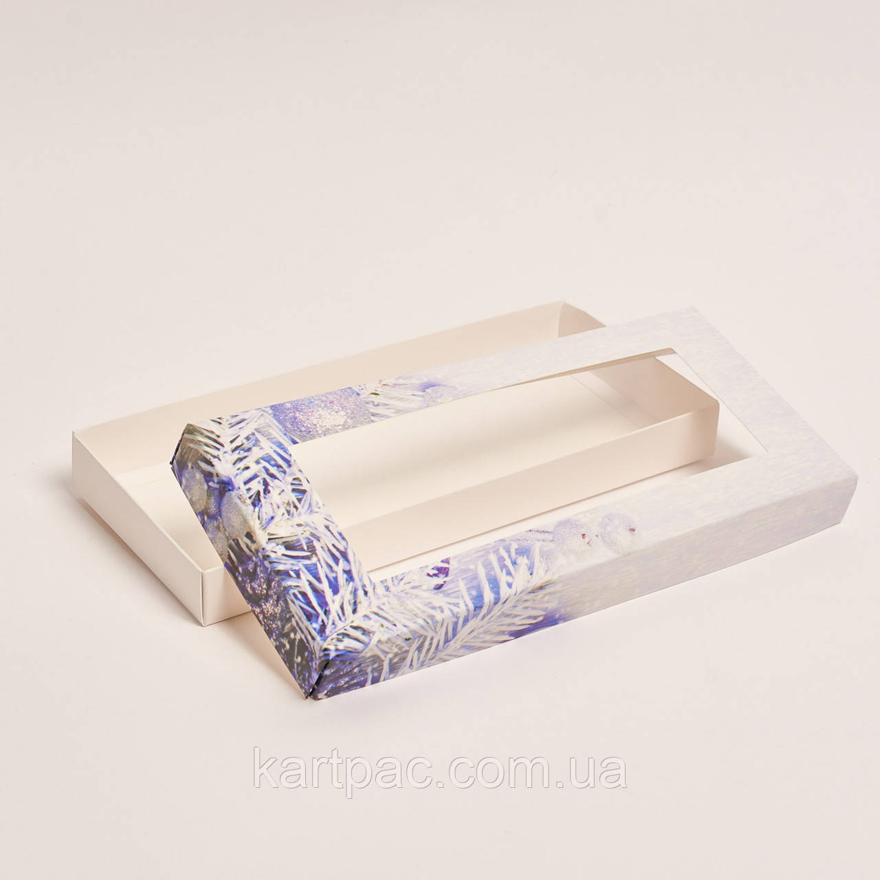 Упаковка для пряників з вікном 280*120*30 новорічна, фото 1