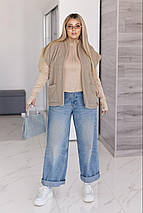 Жіноча жилетка барашек на флісі великого розміру батал Україна Розміри: 50-52, 54-56, 58-60, 62-64, фото 3