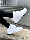 Зимові чоловічі кросівки низькі шкіряні Nike Air Force білі з хутром найк айр форс теплі натуральні, фото 10