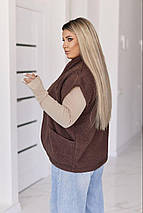 Жіноча жилетка барашек на флісі великого розміру батал Україна Розміри: 50-52, 54-56, 58-60, 62-64, фото 3