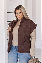 Жіноча жилетка барашек на флісі великого розміру батал Україна Розміри: 50-52, 54-56, 58-60, 62-64, фото 4