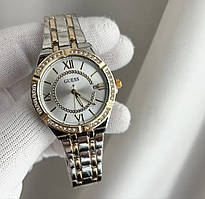 Годинник жіночий наручний Guess (Гесс), комбінований з білим циферблатом ( код: IBW912SYO )